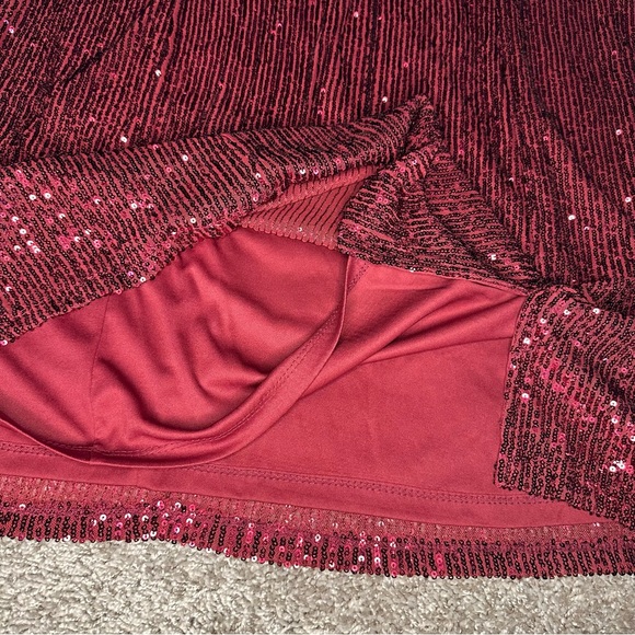 Burgundy Sequin Mini Dress, 16W - Picture 8 of 9